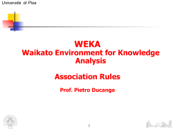 WEKA Waikato Environment for Knowledge Analysis