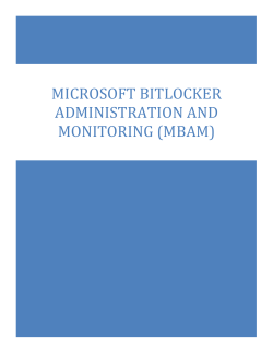 MICROSOFT BITLOCKER ADMINISTRATION AND MONITORING (MBAM)