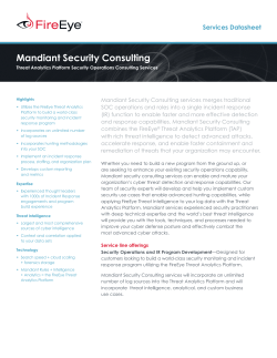 Mandiant Security Consulting Services Datasheet