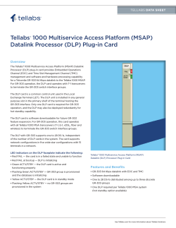 Tellabs 1000 Multiservice Access Platform (MSAP) Datalink Processor (DLP) Plug-in Card ®