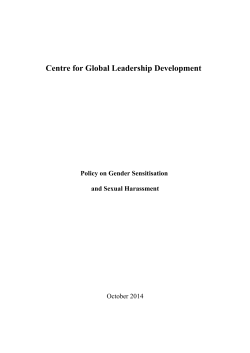 Centre for Global Leadership Development Policy on Gender Sensitisation and Sexual Harassment