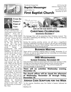 First Baptist Church C Baptist Messenger HRISTMAS