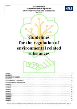 Guidelines for the regulation of environmental related