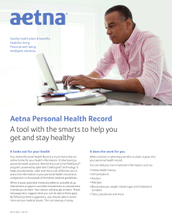 Aetna Personal Health Record get and stay healthy