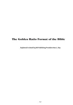 The Golden Ratio Format of the Bible Page 1