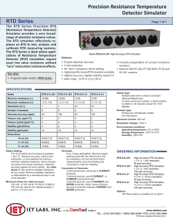 Precision Resistance Temperature Detector Simulator RTD Series