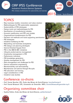 CIRP IPSS Conférence 7 2015 TOPICS