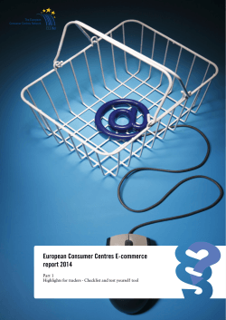 European Consumer Centres E-commerce report 2014 Part 1