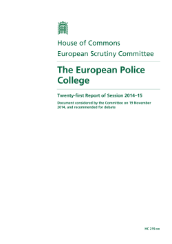 The European Police College House of Commons European Scrutiny Committee