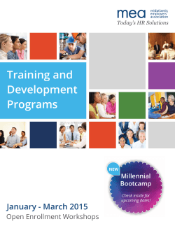 Training and Development Programs January - March 2015
