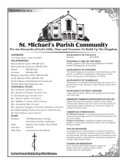 St. Michael’s Parish Community November 23, 2014 ADDRESS: