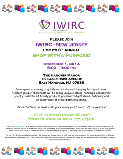 IWIRC - New Jersey Please Join For its 6 Annual