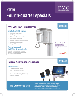 2014 Fourth-quarter specials VATECH PaX-i digital PAN $29,500