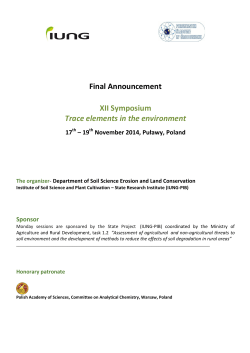 Final Announcement XII Symposium Trace elements in the environment