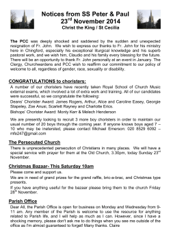 Notices from SS Peter &amp; Paul 23 November 2014