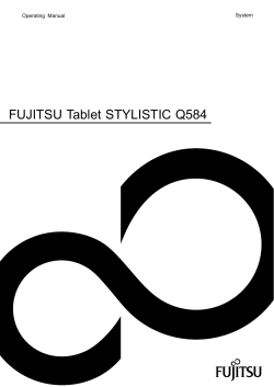 FUJITSU Tablet STYLISTIC Q584 System Operating Manual