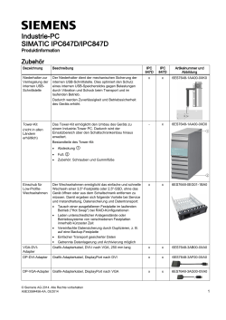 Industrie-PC SIMATIC IPC647D/IPC847D Zubehör