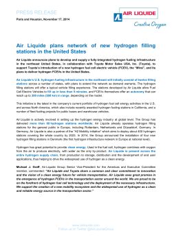 Air  Liquide  plans  network  of ... stations in the United States PRESS RELEASE
