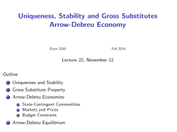 Uniqueness, Stability and Gross Substitutes Arrow-Debreu Economy