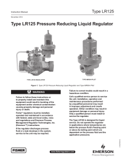Type LR125 Pressure Reducing Liquid Regulator Type LR125 WARNING