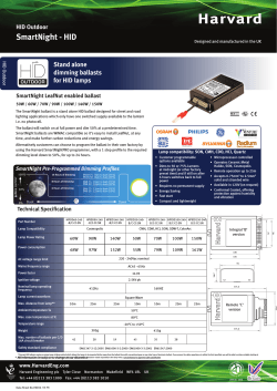 SmartNight - HID Stand alone dimming ballasts for HID lamps