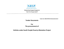 Tender Documents For The procurement of