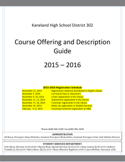 Course Offering and Description Guide 2015 – 2016