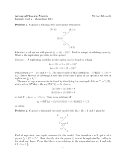 Advanced Financial Models Michael Tehranchi Example sheet 2 - Michaelmas 2014