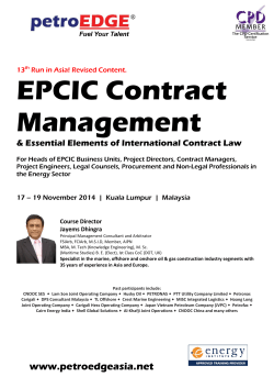EPCIC Contract Management  &amp; Essential Elements of International Contract Law