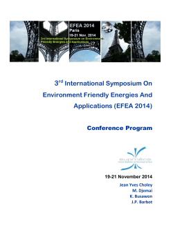 3 International Symposium On Environment Friendly Energies And