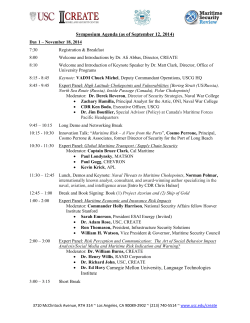 Symposium Agenda (as of September 12, 2014)