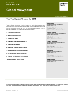 Global Viewpoint Issue No: 14/01 Top Ten Market Themes for 2015