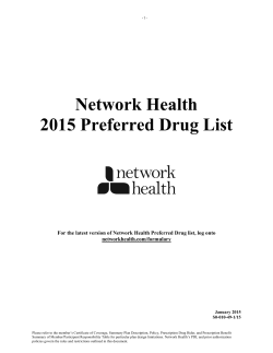 Network Health 2015 Preferred Drug List