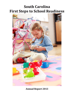 South Carolina First Steps to School Readiness  Annual Report 2013