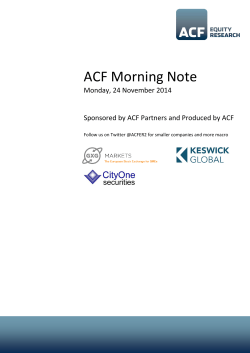 ACF Morning Note Monday, 24 November 2014