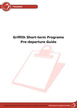 Griffith Short-term Programs Pre-departure Guide Template