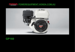GP160 POWEREQUIPMENT.HONDA.COM.AU