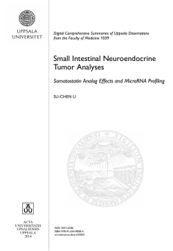 Small Intestinal Neuroendocrine Tumor Analyses Somatostatin Analog Effects and MicroRNA Profiling
