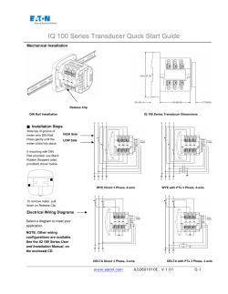 IQ 100 Series Transducer Quick Start Guide Installation Steps Mechanical Installation