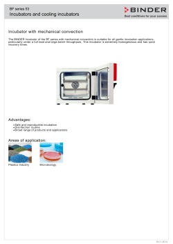 Incubators and cooling incubators Incubator with mechanical convection BF series 53