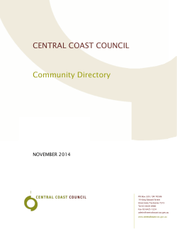 CENTRAL COAST COUNCIL Community Directory NOVEMBER 2014