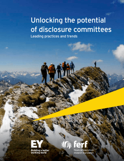 Unlocking the potential of disclosure committees Leading practices and trends