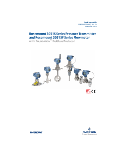 Rosemount 3051S Series Pressure Transmitter and Rosemount 3051SF Series Flowmeter with F