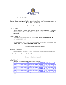 Research pertaining to Native Americans from the Marquette Archives