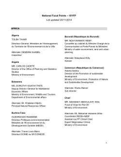 – 10YFP National Focal Points List updated 20/11/2014