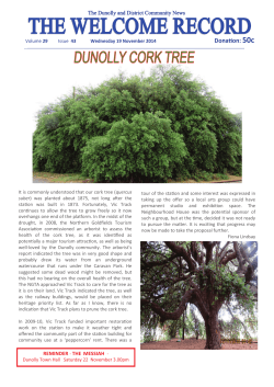 50c Dona!on:  The Dunolly and District Community News