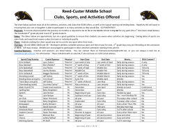 Reed-Custer Middle School Clubs, Sports, and Activities Offered