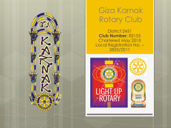 Giza Karnak Rotary Club District 2451 Chartered May 2010