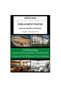 OPEN DAY PARLIAMENT HOUSE Celebrating Darwin, Northern Territory