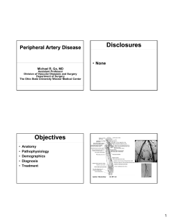 Disclosures Peripheral Artery Disease None